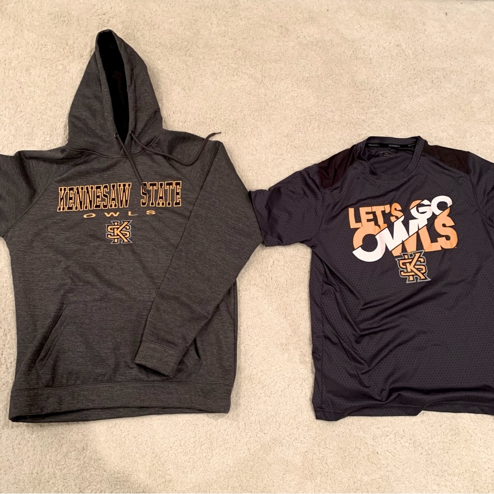 Kennesaw State University Sweatshirt and KSU Drifit tshirt Large